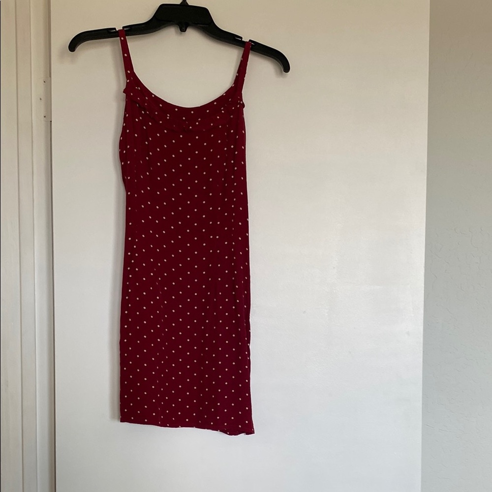 Elegant Red Polka Dot Dress